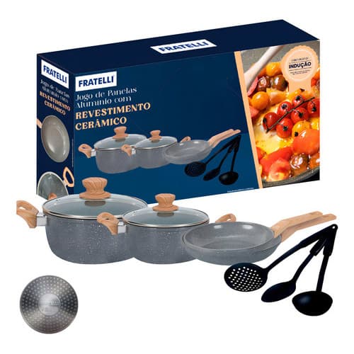 Jogo De Panela Indução Antiaderente Fundo Kit 4 PanelaS