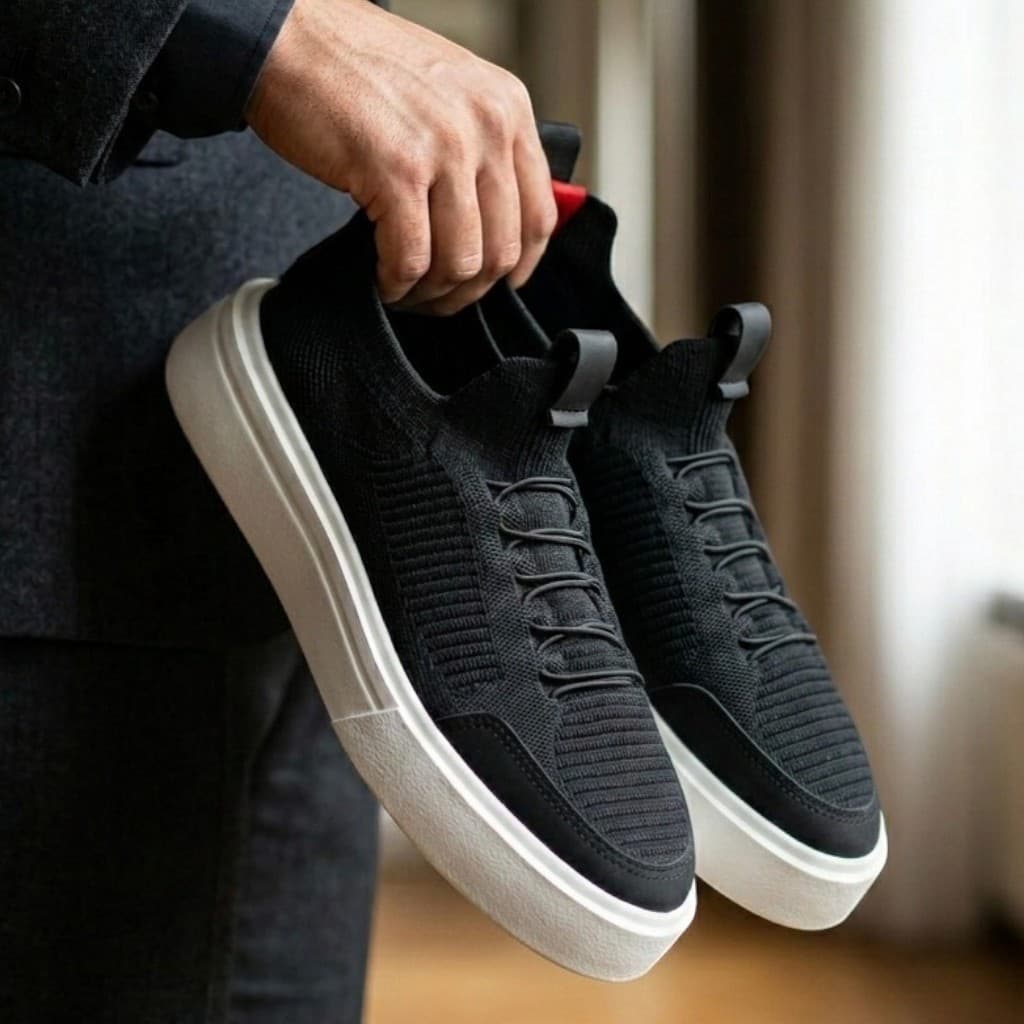 Tênis Sapatenis Masculino Malha Kinit Conforto Visual Moderno Casual Leve Dia a Dia Trabalho