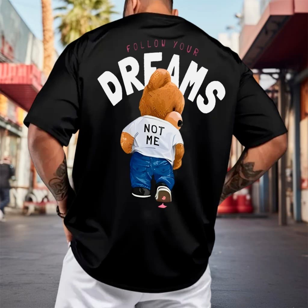 Camiseta Masculina DREAMS Manga Curta Streetwear Camisa 100% Algodão Premium Fio 30.1 Penteado