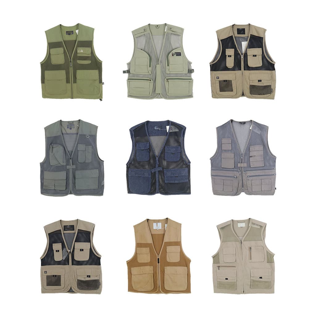 Estilo Natural vintage vintage colete de pesca masculino Multi-bolso colete tático ferramentas fotografia colete feminin