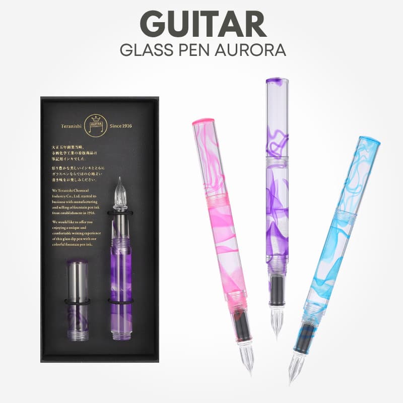 Teranishi Chemical Industry Guitar Glass Pen Aurora with Cap