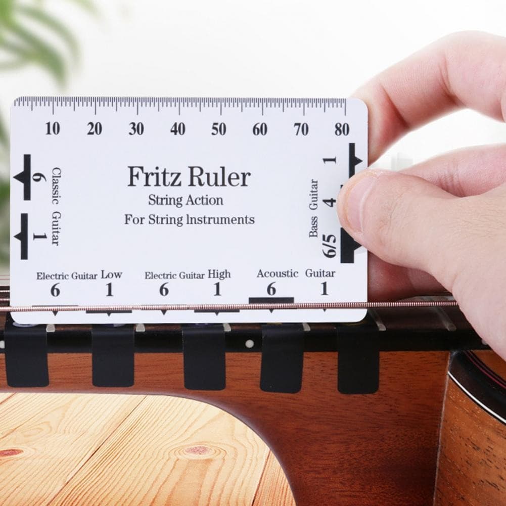 Fritz Régua Guitarra Corda Medidor De Ação Passo Réguas Cartão Luthier Ferramenta Accessorie