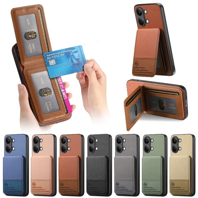 Caso Para POCO X8 Pro Max Suporte De Cartão De Couro Pára-Choques Xiaomi Redmi Turbo 5 Ímã Flip Carteira À Prova De Choq