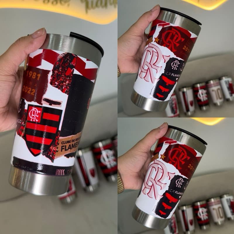 Copo Térmico Personalizado Times 473ml com Abridor inox| copo com tampa| copo de cerveja| bebidas variadas.