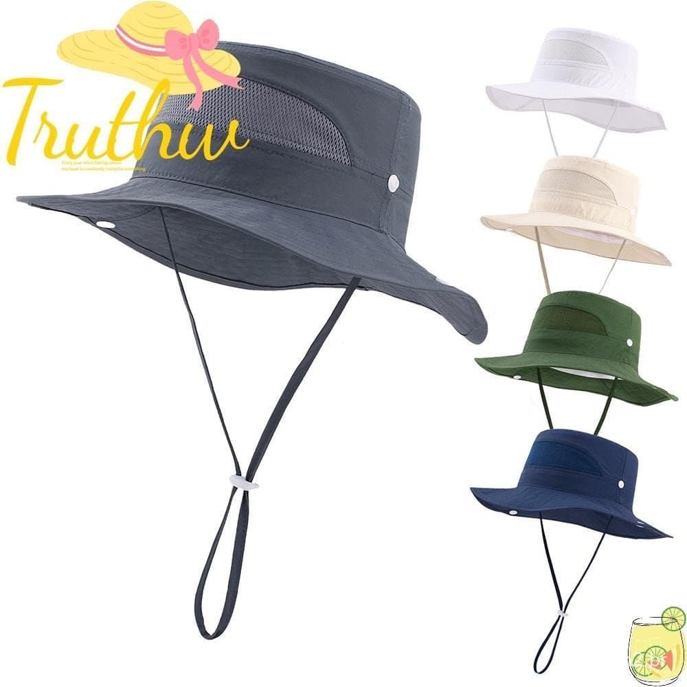 Chapéu De Sol Ao Ar Livre TRUTHW , Casual Respirável De Aba Larga Pesca Com Alça De Queixo Ajustável Unissex
