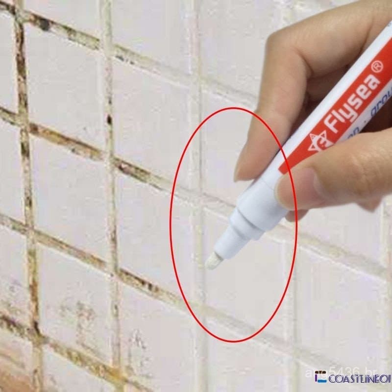 Caneta de Reparação de Rejunte Branco/Preenchedor Impermeável para Paredes/Porcelana/Bordas de Banheiro