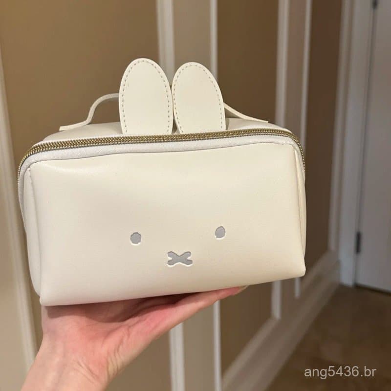 Bolsa de Maquiagem Portátil de Grande Capacidade Bonito Miffy Miffy Viagem Armazenamento Multifuncional