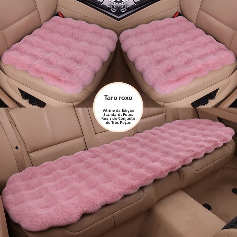 [Venda quente] Novo estilo outono inverno almofada de assento de carro de lã bolha, conjunto de três peças de pelúcia ma