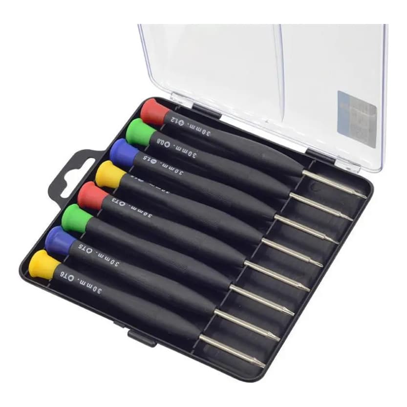 Kit 8 Chaves De Precisão Torx Phillips Fenda Tri-Point Pentalobe - Com Estojo Profissional – Alta Qualidade