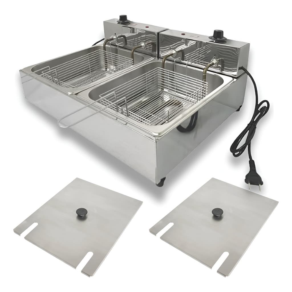Fritadeira Industrial Elétrica 10l Inox 2 Cubas Hitze