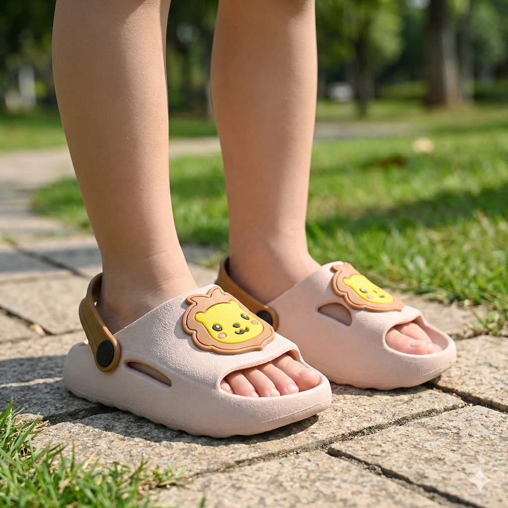 Chinelo Menino Nuvem Infantil Enfeite Leao Fleca Confortável
