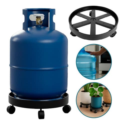 Suporte Para Botijão De Gás Vasos Galão Base Com Rodinha Resistente Para Plantas Versátil