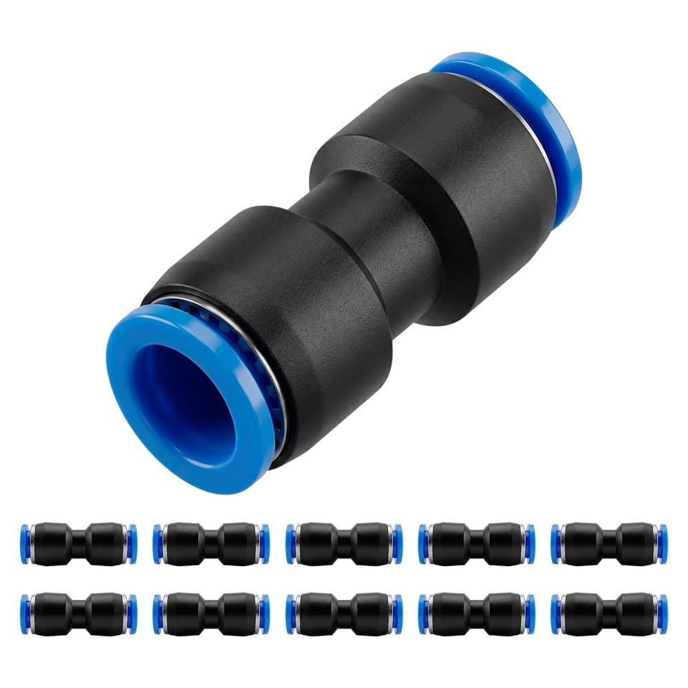 Conexão União Emenda Reta 10mm PU Pneumática Engate Rápido - 10 Peças