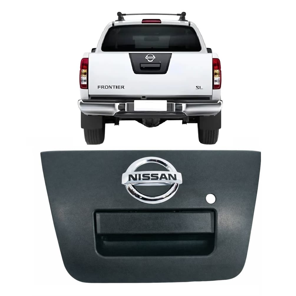 Maçaneta puxador com emblema da Tampa Traseira da Caçamba  da Nissan Frontier  2008 2009 2010 2011 2012 2013 2014 a 2017