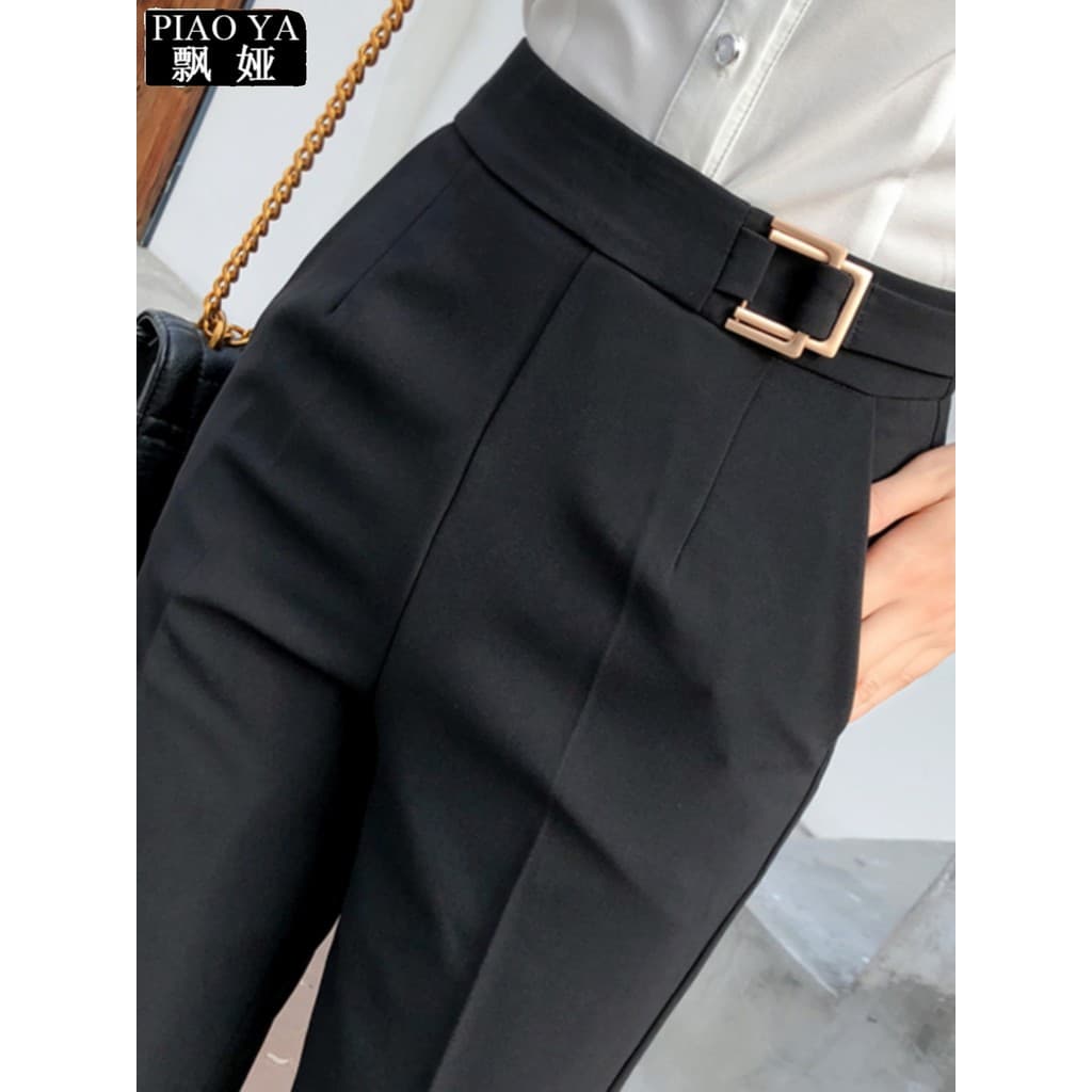 Calças Harem calças femininas 2026 novo estilo primavera outono cintura alta high-End nove pontos profissional terno cal