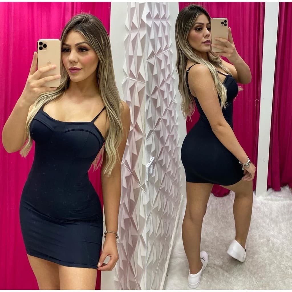 Vestido retro suplex colado alcinha