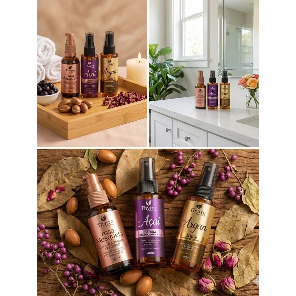 kit 3 Sérum Thyrre Rosa Mosqueta - Açai - Argan 40ml