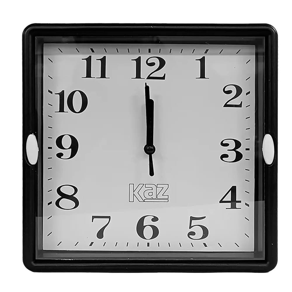 Relógio de Parede Decorativo Quadrado 23cm quartzo Preto