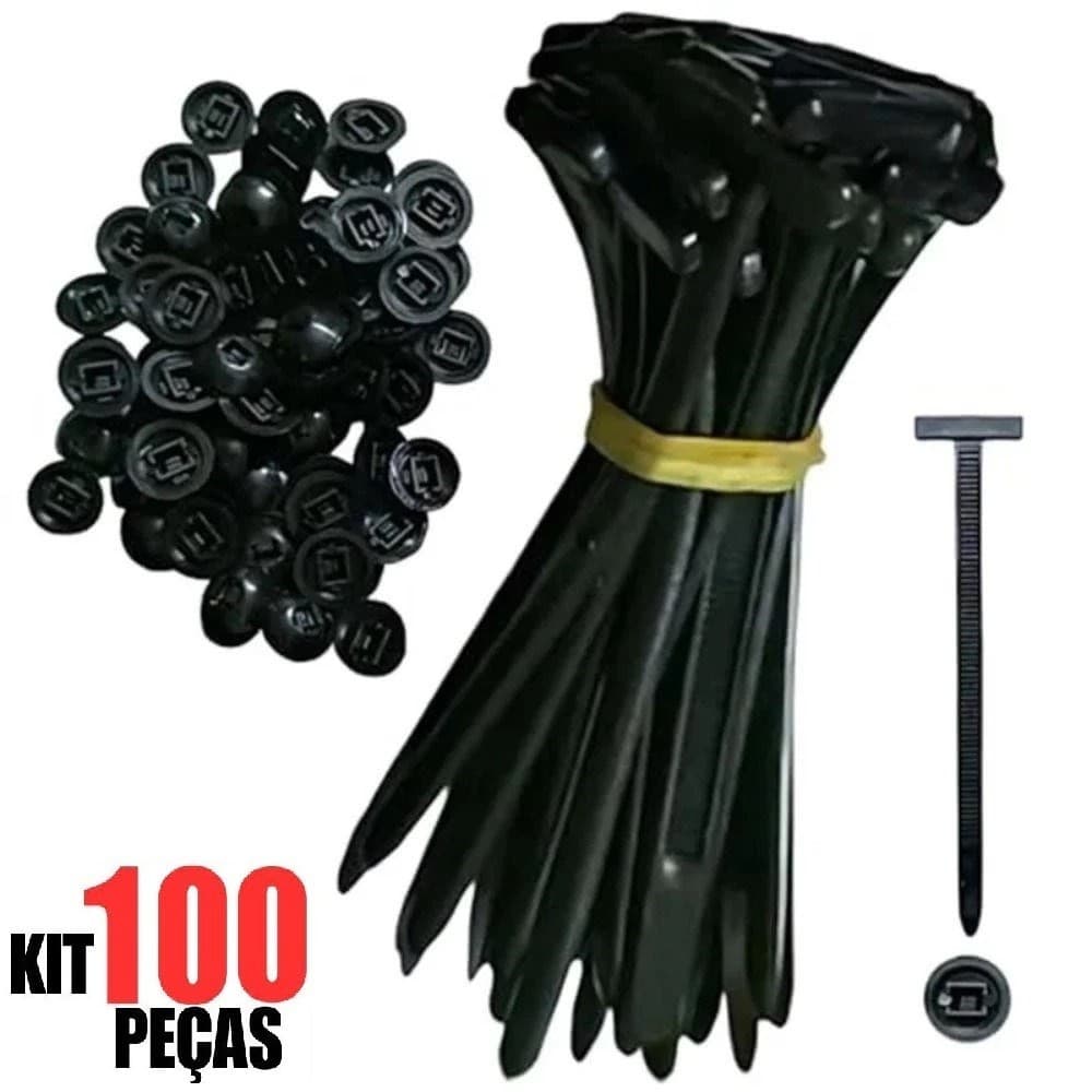 Abraçadeira Kit 100/50/40/20 Nylon Enforca Gato Cinta Plástica Universal Travamento Automático Carro
