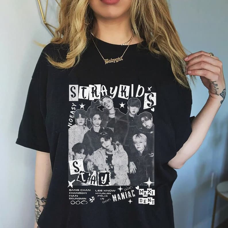 Camiseta Camisa  Unissex Kpop Stray Kids World Tour Maniac Lançamento Envio Rapido temos do P ao G3