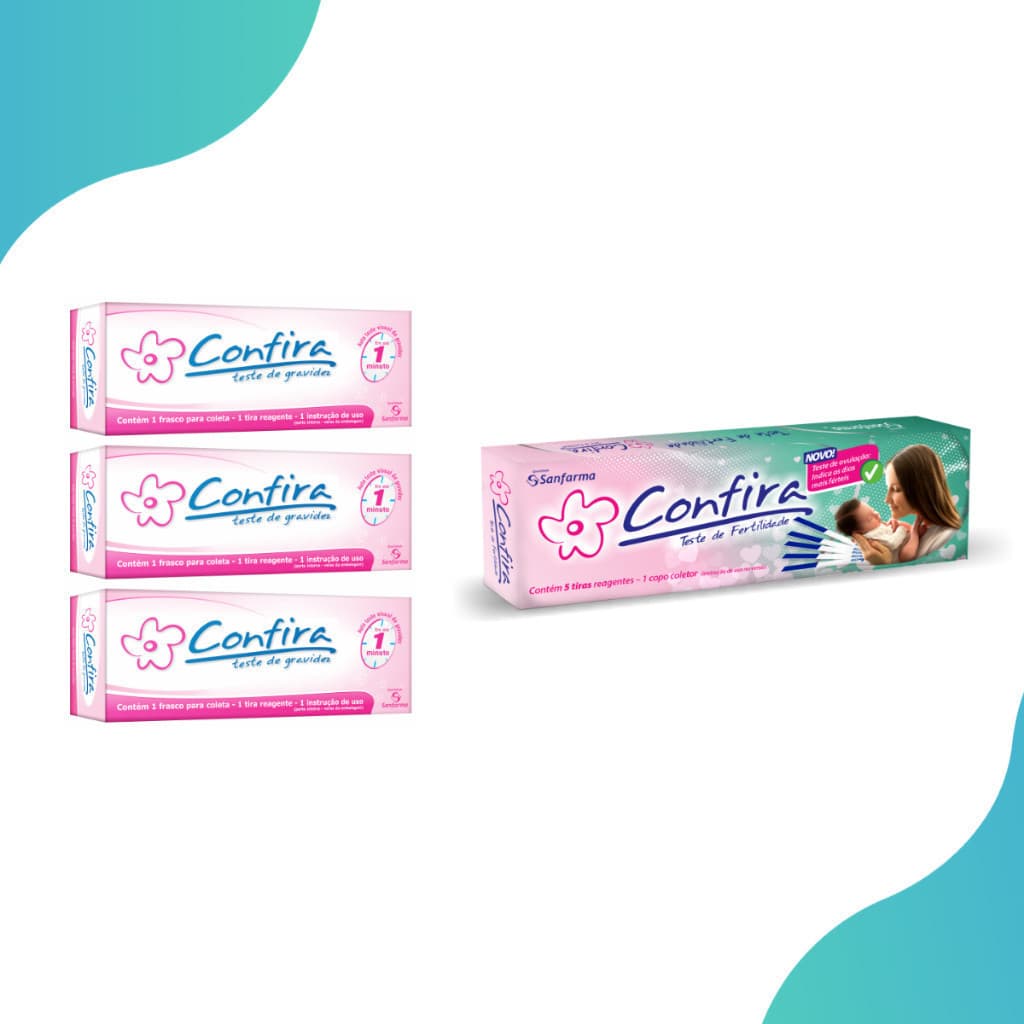 Kit 3 Testes de gravidez + 1 teste de fertilidade ovulação