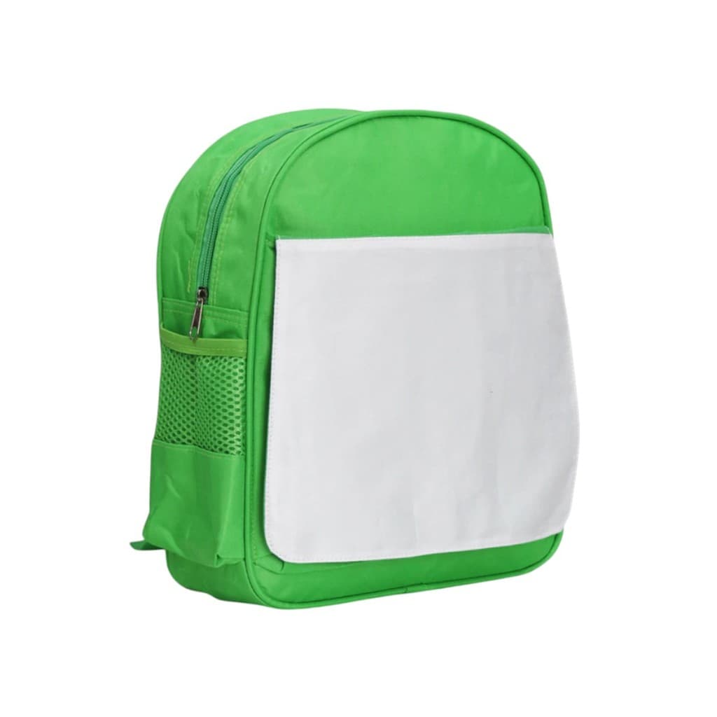 Mochila Infantil Verde de Poliéster para Sublimação - 27x31cm