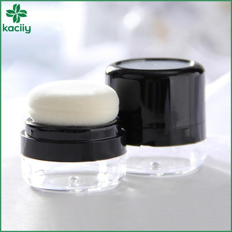 Caixa Portátil De Pó Solto Com Espelho , Estojo Para De Viagem Esponja De Cogumelo Cosmético Blush , Recipiente Frasco