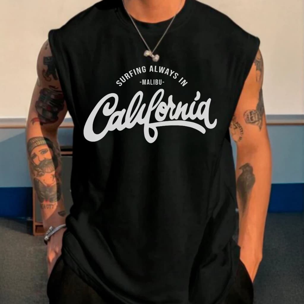 Camiseta Regata Oversized Masculina Casual - Lançamento Confortável para o Dia a Dia