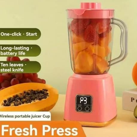 Liquidificador Portátil 750ml – 10 Lâminas Turbo, Recarregável USB com Segurança Inteligente FACIL