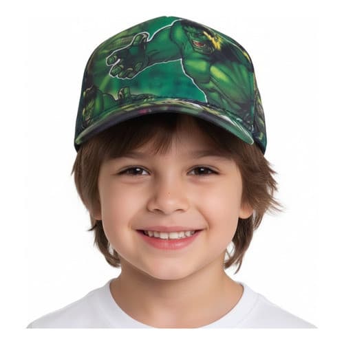 Boné Hulk Infantil Menino Verde Ajustável Respirável  Premium Lançamento Verde Un Boné Do Hulk