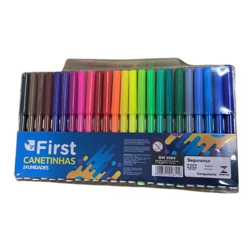 Kit Canetas Coloridas Tons Vibrantes Multicolorido 24 Unidades Alta Qualidade