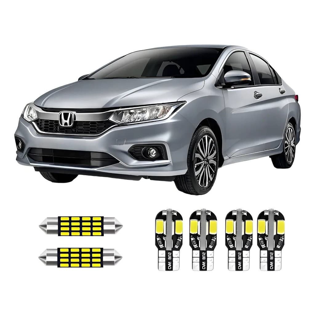 Kit Lampadas Led Internas Premium Honda City 2015 A 2020 T10 Branco Branco-frio