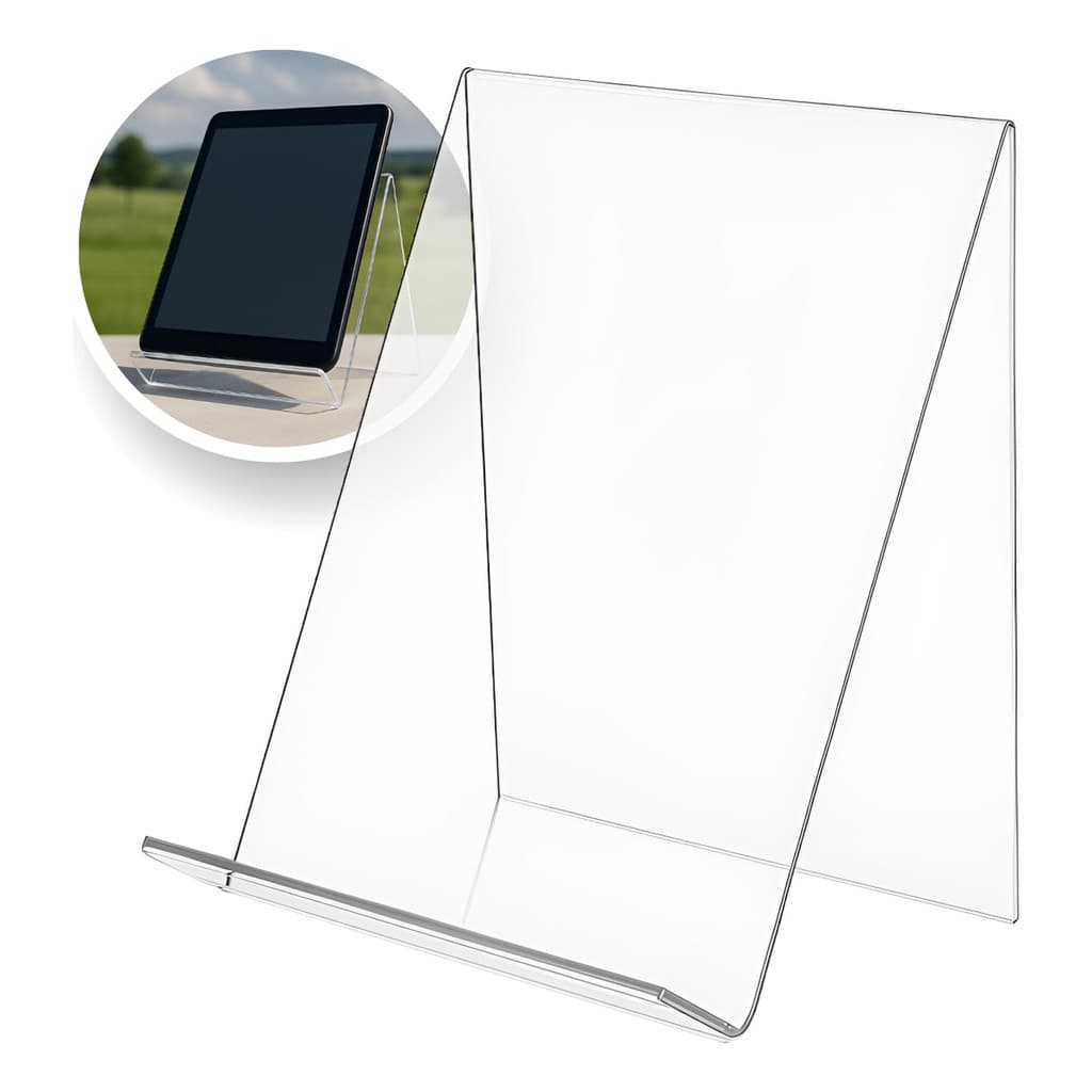 Suporte Expositor Livro Dvd Agenda Tablet Acrílico Kit 5un Transparente
