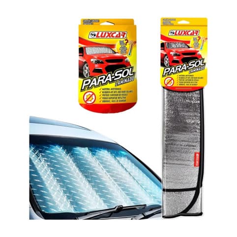 Para sol automotivo - Parabrisa protetor solar carro bloqueio uv dobra facil aluminizado Luxcar