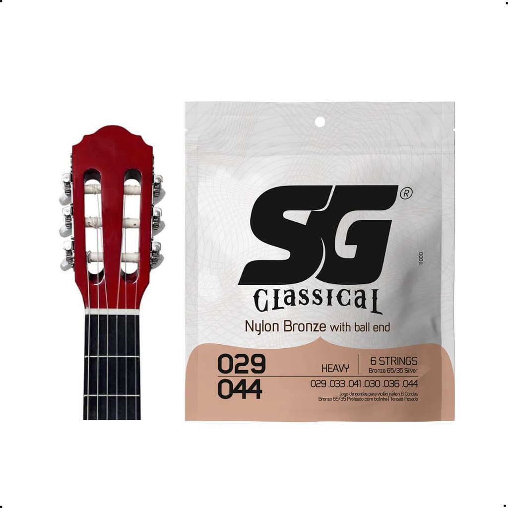 Encordoamento Violão Nylon com Bolinha SG Tensão Alta Pesada