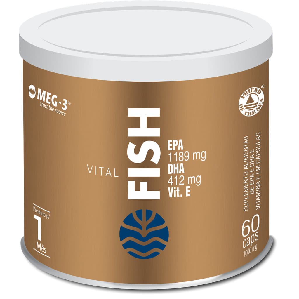 Vital Fish Ômega 3 Pureza MEG-3 EPA e DHA Vitamina E 60 caps