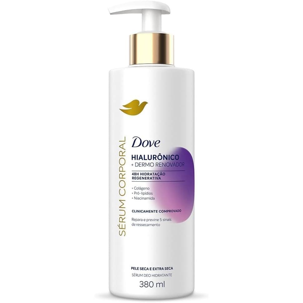 DOVE SÉRUM HIDRATANTE CORPORAL HIALURÔNICO + DERMO RENOVADOR 380ML