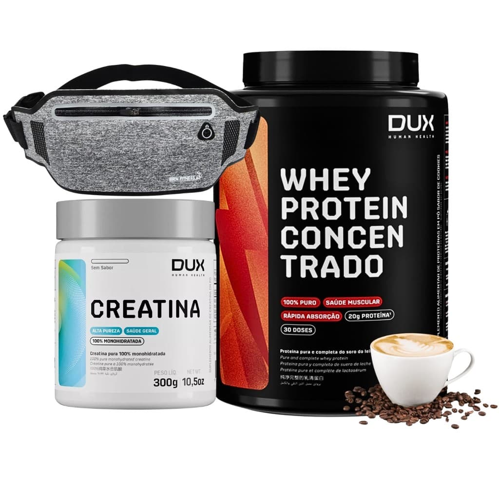 Kit Performance Pochete + Creatina 300g + Whey 900g Sabores