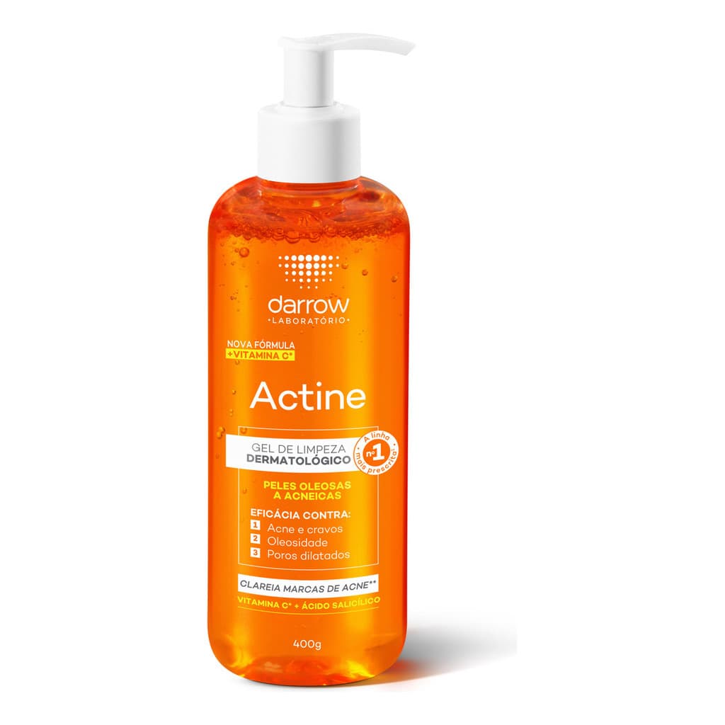 Darrow Actine Gel De Limpeza Dermatológico Facial 400g Gel Acneica Dia/noite