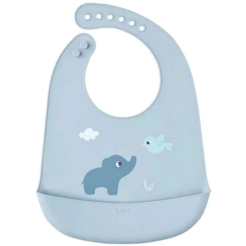 Babador de Silicone com Pega Migalhas Cloudy - Azul - Buba