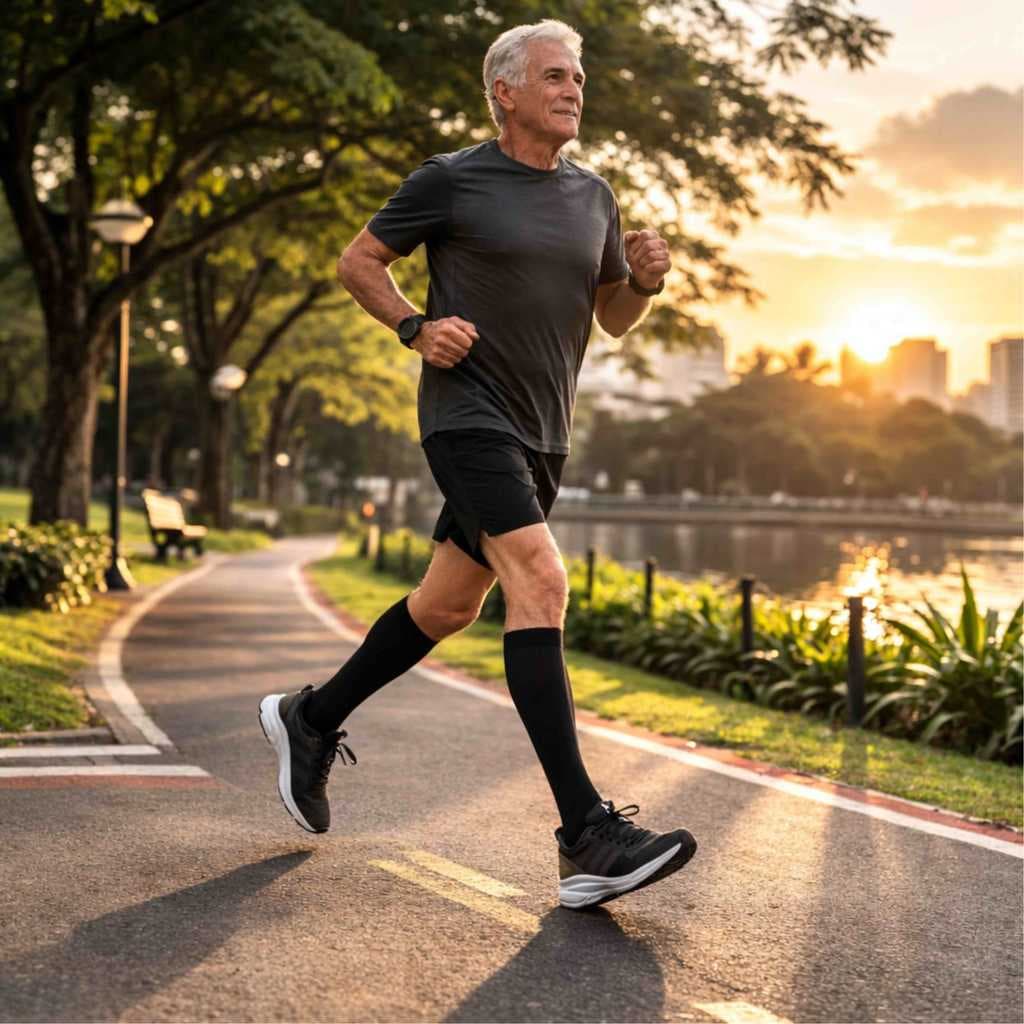 Meia Masculina 3/4 - Tam 39-43 compressão Moderada 5-10mmHg