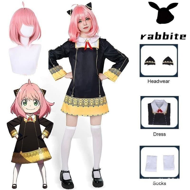 Fantasia de Cosplay de Anya Forger do Anime Spy x Family , Vestido , para Festa de Halloween NROX 6UIE