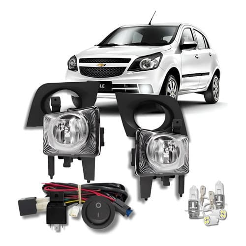 Kit Farol Milha Agile 2009 2010 2011 2012 2013 + 4 Brindes Cristal