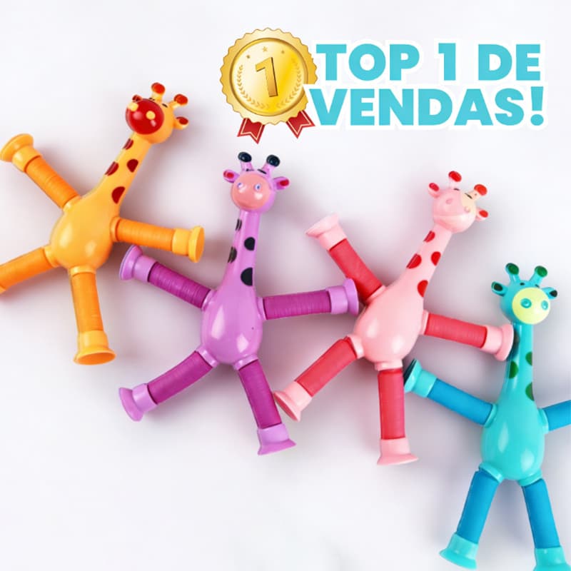 Girafas Flexíveis com Ventosa Pop Tube Brinquedo Infantil Estica e Puxa..