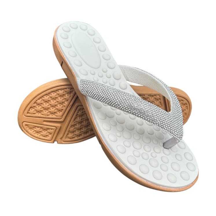Chinelo Tamanco Feminino Ortopédico Strass Confortável Sola Massageadora Macio