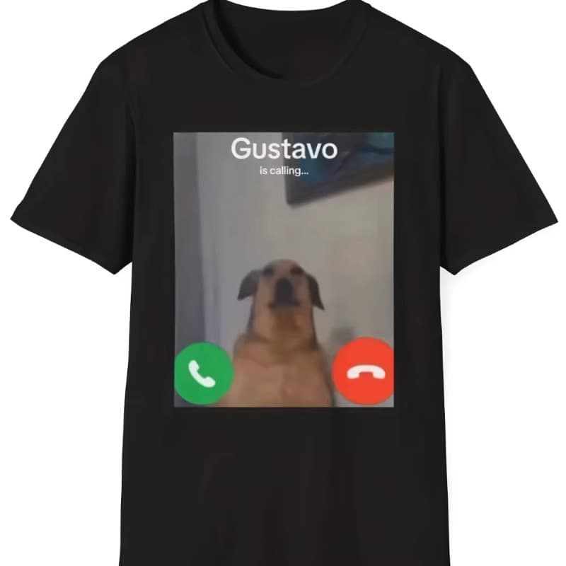 Camiseta Cachorro Meme Gustavo Chamando Estampa Divertida