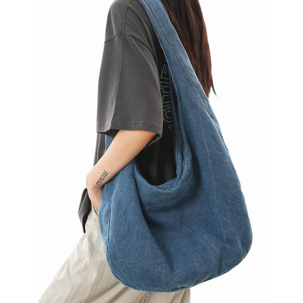 Bolsa jeans feminina 2025 outono Casual All-Match bolsa de ombro leve moda Popular Commuter sacola