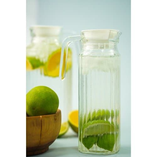 Jarra Vidro Transparente Capacidade 1 Litro Com Tampa Presente Frigo Resistente Praticidade Design Linido Elegante