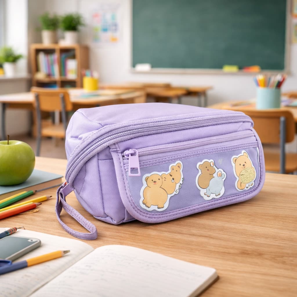 Estojo de Lápis Multifuncional Escolar em Desenho Capivara - Volta as Aulas Escritório