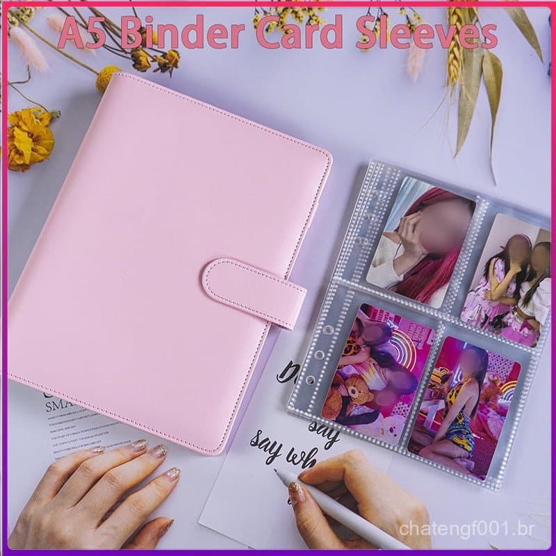 Nova Pasta De Cartão Fotográfico A5 Kpop Com 25 Pacotes De Páginas De 4 Bolsos , Álbum Coletor A5 De 6 Anéis 200 Compart